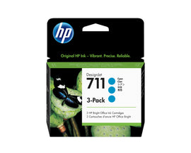 HP Genuine CZ134A / 711 Ink cartridge Cyan 29ml (3 pack) for HP DesignJet T 520
