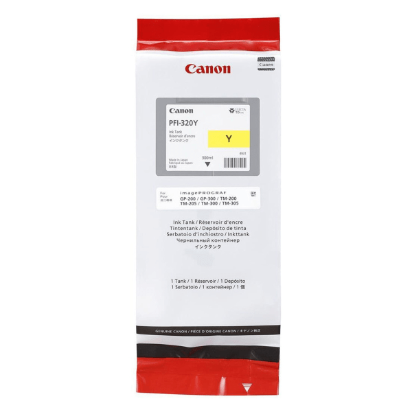 Canon PFI-320Y Yellow Ink Cartridge 300ml Genuine