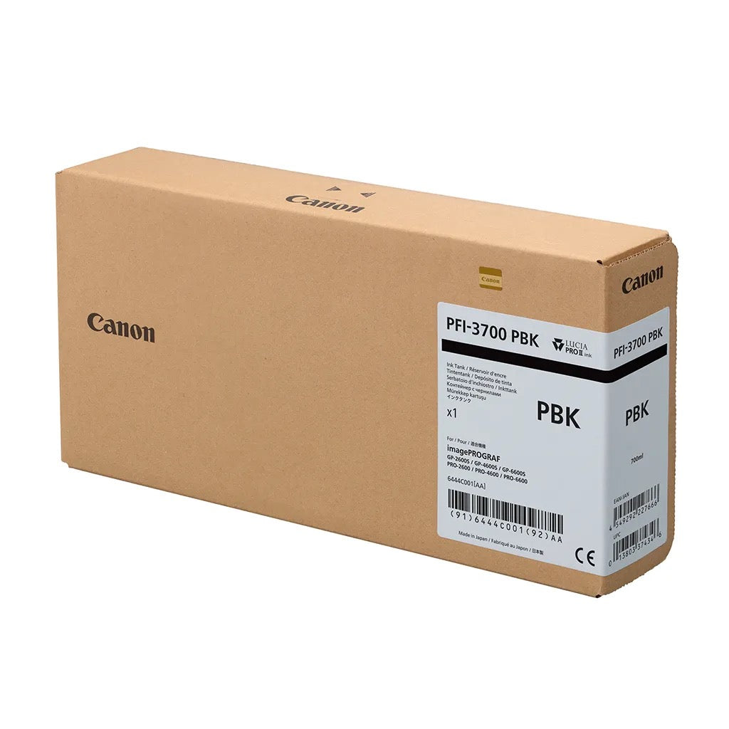 Canon PFI-3700PBK Photo Black Genuine Ink Cartridge 700ml 6444C001AA PFI3700PBK - Canon PFI-3700 Ink