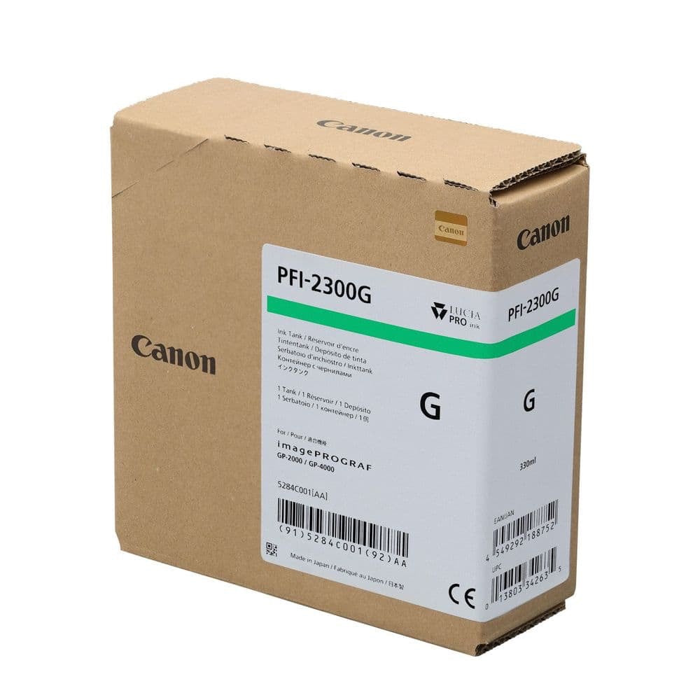 Canon PFI-2300G Genuine Ink Cartridge Green 330ml 5284C001AA  PFI2300G - Canon PFI-2100 Ink