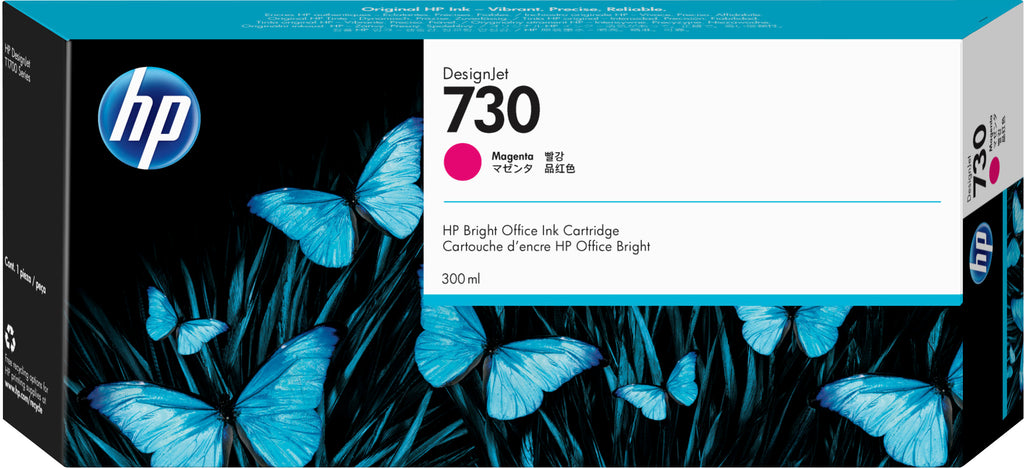 HP Genuine P2V69A / 730 Magenta Ink 300ml for HP DesignJet T 1600/1700/940