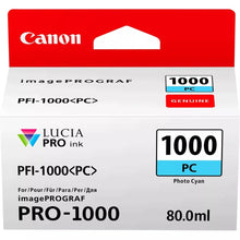 Load image into Gallery viewer, Canon Genuine PFI-1000PC Photo Cyan Ink 0550C001AA 80ml Pro1000 PFI1000PC - PFI-1000 ink