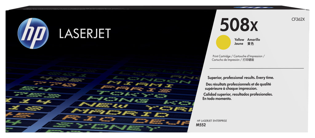 HP Genuine CF362X 508X Toner cartridge yellow, 9.5K pages for HP Color LaserJet M 552