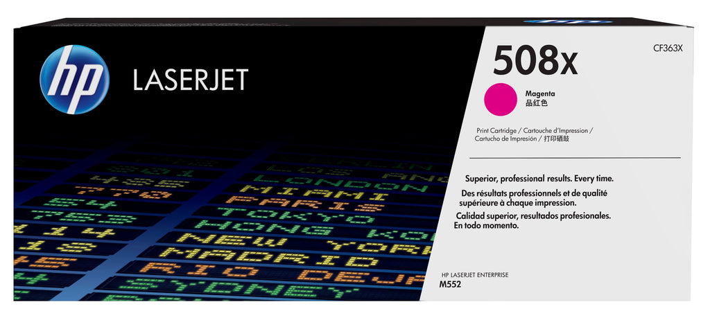 HP Genuine CF363X 508X Toner cartridge magenta, 9.5K pages for HP Color LaserJet M 552